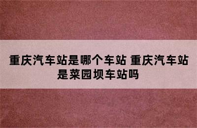 重庆汽车站是哪个车站 重庆汽车站是菜园坝车站吗